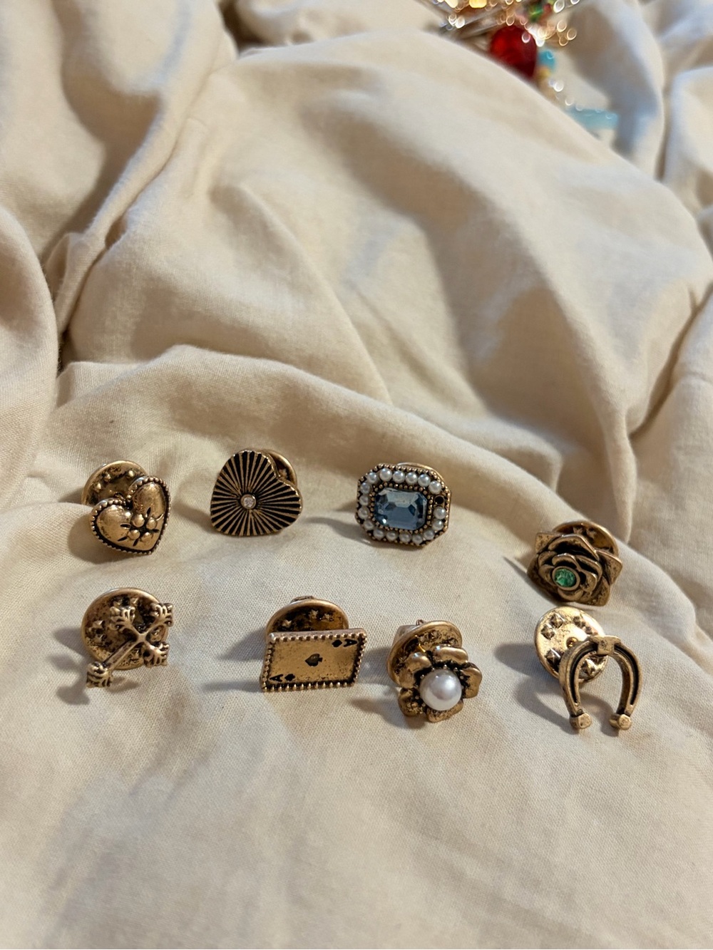 Free People Vintage Mini Gold Brooch Assortment Set